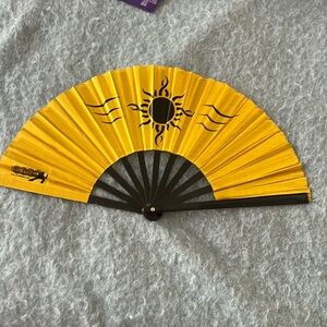 Gold and black hand fan - deluxe!